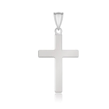 Load image into Gallery viewer, 14k White Gold Flat Design Cross Pendant
