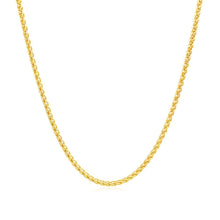 Load image into Gallery viewer, 14k Yellow Gold Round Wheat Chain 1.5mm
