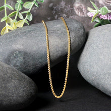 Load image into Gallery viewer, 14k Yellow Gold Round Wheat Chain 1.5mm
