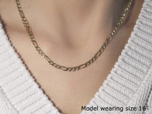 Load image into Gallery viewer, 3.8mm 14k Yellow Gold Solid Figaro Chain

