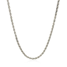 Load image into Gallery viewer, 2.2mm Sterling Silver Rhodium Plated Wheat Chain
