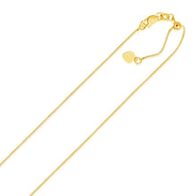 Load image into Gallery viewer, 14k Yellow Gold Adjustable Box Chain 0.7mm
