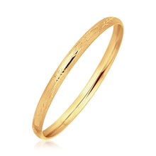 Load image into Gallery viewer, 14k Yellow Gold Dome Style Children's Bangle with Diamond Cuts
