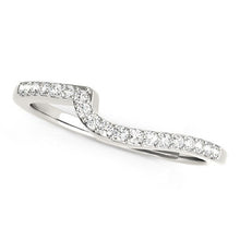 Load image into Gallery viewer, 14k White Gold Curved Design Round Diamond Wedding Band (1/4 cttw)
