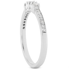 Load image into Gallery viewer, 14k White Gold Wedding Band with Pave Set Diamonds and Prong Set Diamonds
