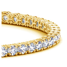 Load image into Gallery viewer, Lab Grown Round Diamond Tennis Bracelet in 14k Yellow Gold (10 cctw F/G  VS2/SI1)
