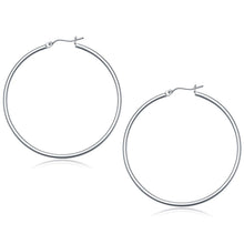 Load image into Gallery viewer, 14k White Gold Polished Hoop Earrings (50 mm)
