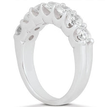 Load image into Gallery viewer, 14k White Gold Diamond Scalloped Shared U Prong Setting Wedding Ring Band
