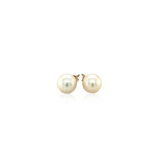 Load image into Gallery viewer, 14k Yellow Gold Freshwater Cultured White Pearl Stud Earrings (6.0 mm)
