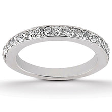 Load image into Gallery viewer, 14k White Gold Pave Diamond Wedding Ring Band Set 1/2 Around
