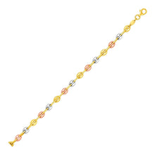 Load image into Gallery viewer, 14k Tri Color Gold Mariner Link Anklet
