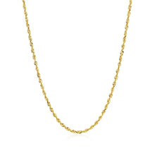 Load image into Gallery viewer, 2.0mm 14k Yellow Gold Solid Diamond Cut Rope Chain
