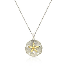 Load image into Gallery viewer, Designer Sterling Silver and 14k Yellow Gold Sand Dollar Pendant
