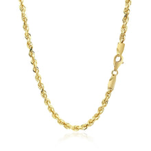 Load image into Gallery viewer, 3.5mm 10k Yellow Gold Solid Diamond Cut Rope Chain
