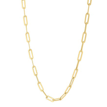 Load image into Gallery viewer, 14k Yellow Gold Long Domed Paperclip Chain Necklace (4.80 mm)
