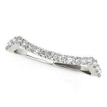 Load image into Gallery viewer, 14k White Gold Modern Curvy Design Diamond Wedding Band (1/5 cttw)
