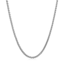 Load image into Gallery viewer, 2.1mm 14k White Gold Round Wheat Chain
