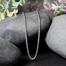 Load image into Gallery viewer, 2.1mm 14k White Gold Round Wheat Chain
