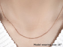 Load image into Gallery viewer, 14k Rose Gold Diamond Cut Cable Link Chain 1.1mm
