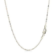 Load image into Gallery viewer, 14k White Gold Diamond-Cut Alternating Bead Chain 1.5mm
