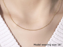Load image into Gallery viewer, 14k Yellow Gold Faceted Cable Link Chain 1.3mm
