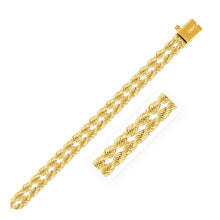 Load image into Gallery viewer, 5.0 mm 14k Yellow Gold Dual Row Rope Bracelet

