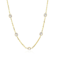 Load image into Gallery viewer, 14k Yellow Gold CZ By the Yard Long Links
