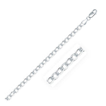 Load image into Gallery viewer, Rhodium Plated 4.7mm Sterling Silver Curb Style Chain

