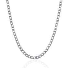 Load image into Gallery viewer, Rhodium Plated 4.7mm Sterling Silver Curb Style Chain
