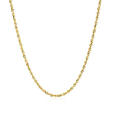 Load image into Gallery viewer, 2.0mm 10k Yellow Gold Solid Diamond Cut Rope Chain
