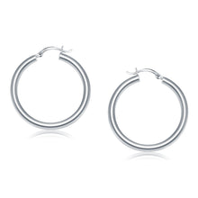 Load image into Gallery viewer, 14k White Gold Polished Hoop Earrings (40 mm)
