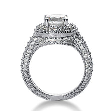 Load image into Gallery viewer, 14k White gold Vintage Halo Diamond Semi-Mount
