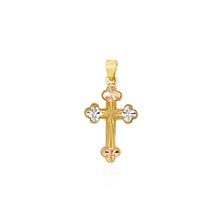 Load image into Gallery viewer, 14k Tri Color Gold Cross Pendant
