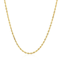 Load image into Gallery viewer, 14k Yellow Gold Solid Diamond Cut Rope Chain (1.60 mm)

