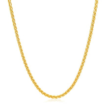 Load image into Gallery viewer, 2.1mm 14k Yellow Gold Round Wheat Chain
