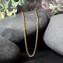 Load image into Gallery viewer, 2.1mm 14k Yellow Gold Round Wheat Chain
