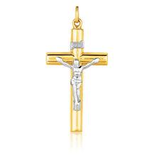 Load image into Gallery viewer, 14k Two Tone Gold Cross Pendant
