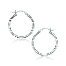 Load image into Gallery viewer, 14k White Gold Polished Hoop Earrings (25 mm)
