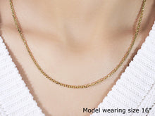 Load image into Gallery viewer, 2.6mm 14k Yellow Gold Diamond Cut Cable Link Chain
