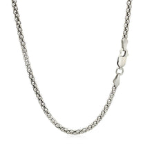 Load image into Gallery viewer, Rhodium Plated 2.5mm Sterling Silver Popcorn Style Chain

