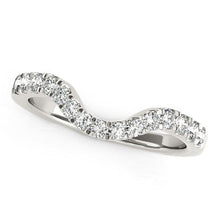 Load image into Gallery viewer, 14k White Gold Curved Style Wedding Ring with Diamonds (1/3 cttw)
