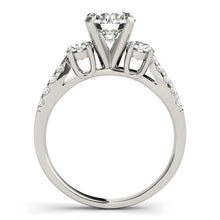 Load image into Gallery viewer, 14k White Gold Split Shank 3 Stone Round Diamond Engagement Ring (2 cttw)

