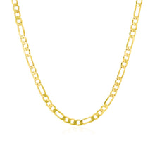 Load image into Gallery viewer, 3.1mm 14k Yellow Gold Solid Figaro Chain
