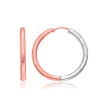 Load image into Gallery viewer, 14k Rose &amp; White Gold Hinged Hoop Earrings

