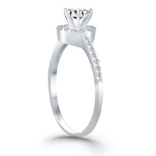 Load image into Gallery viewer, 14k White Gold Diamond Halo Collar Engagement Ring
