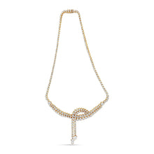 Load image into Gallery viewer, 14k Yellow Gold 17.0 Cttw Diamond Double Row Lariat 18" Inch Tennis Necklace with Pear Shape Diamond Drop Tips (I-J Color, VS2-SI1 Clarity)
