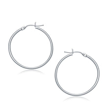 Load image into Gallery viewer, 14k White Gold Polished Hoop Earrings (30 mm)
