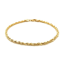 Load image into Gallery viewer, 3.0mm 14k Yellow Gold Solid Diamond Cut Rope Bracelet
