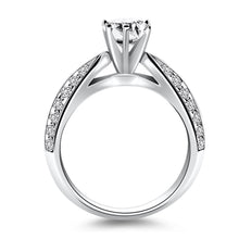Load image into Gallery viewer, 14k White Gold Cathedral Double Row Pave Diamond Engagement Ring
