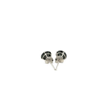 Load image into Gallery viewer, 14k White Gold Stud Earrings with Black Faceted Cubic Zirconia(6mm)
